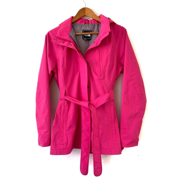 The North Face Jackets & Blazers - The North Face Women’s Hyvent Zip Up Hooded Belted Pink Rain Jacket Windbreaker